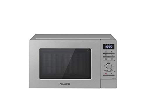 Panasonic Kombi-Mikrowellenofen mit Grill, 9 automatische Programme, Quick Start 30 Sekunden, Kindersicherung, 800 W, 20 Liter, 46 Dezibel, Stahl, 5 Geschwindigkeiten, Außenfinish Edelstahl von Panasonic