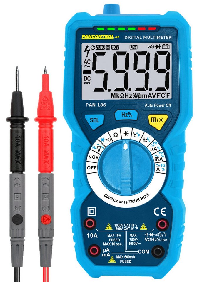 Pancontrol Multimeter PAN 186, Digital-Multimeter 1000V CAT III True RMS von Pancontrol