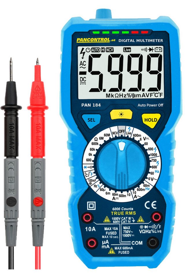 Pancontrol Multimeter PAN184, Digital-Multimeter 1000V CAT III True RMS von Pancontrol