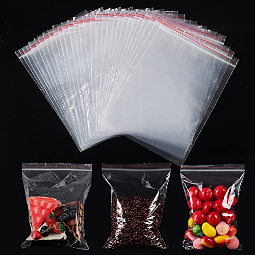 PandaHall 100 Stück OPP Cellophan Rechteck Wiederverschließbar Transparent Klar Kunststoff Poly Zip Lock Top Seal Verschlussbeutel Bäckerei Süßigkeiten Seife Cookie Gelee Schokoladenpaket 25x17cm von PH PandaHall