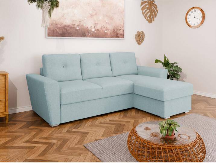 Ecksofa in L-Form Bellano - links oder rechts montierbar, helles Pastellblau Ecksofa in L-Form Bellano - links oder rechts montierbar, helles Pastellblau von Panda Möbel