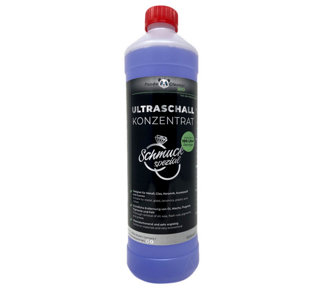 PandaCleaner Bio-Ultraschallreiniger - Schmuckreiniger für Ultraschallbad Reinigungskonzentrat (1-St. 1000ml Schmuckpflege) PandaCleaner Bio-Ultraschallreiniger - Schmuckreiniger für Ultraschallbad Reinigungskonzentrat (1-St. 1000ml Schmuckpflege) von PandaCleaner