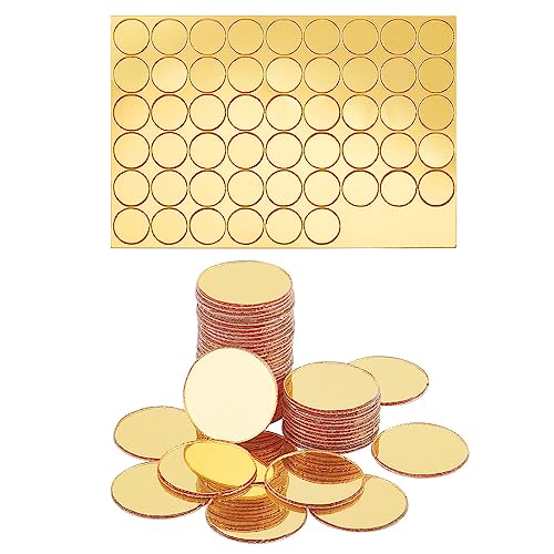 PH PandaHall 100 Stück Goldene Runde Spiegel Zum Basteln 1.7cm Selbstklebende Spiegelfliesen Acryl Bastelspiegelkreise Kleine Spiegelkreise Wandaufkleber Für Kunsthandwerk Kunst DIY Projekte von PH PandaHall