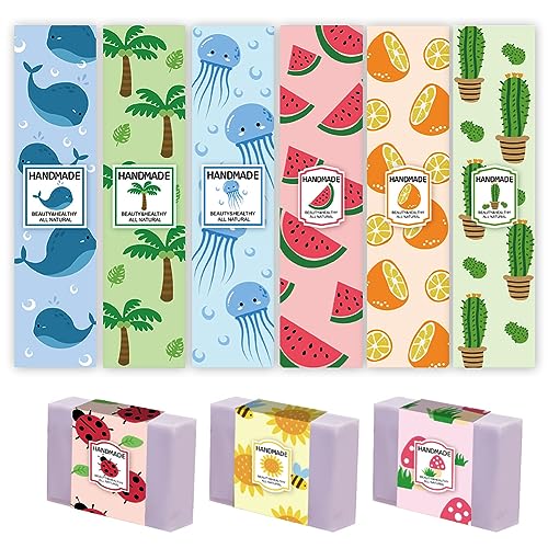 PH PandaHall 90PCS Plant Wrap Label Tape, 9 Styles Soap Packaging Paper Animal Soap Wrappers Vertical Soap Paper Tag Soap Sleeves Covers for Handmade Soap Lotion Bars Bath Gift Wrapping, 20.8x4.8 cm von PH PandaHall