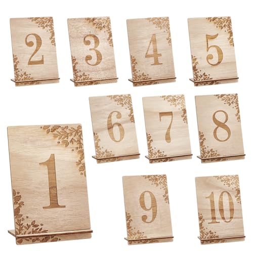 PandaHall 1~10 Tischnummern Aus Holz Dekoration Rustikale Tischschilder Mit Sockelhalter Wiederverwendbare Empfangsdekoration Sitzplan Tischnummernkarten Für Hochzeitsfeiern Restaurants PandaHall 1~10 Tischnummern Aus Holz Dekoration Rustikale Tischschilder Mit Sockelhalter Wiederverwendbare Empfangsdekoration Sitzplan Tischnummernkarten Für Hochzeitsfeiern Restaurants von PH PandaHall