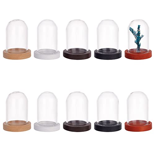 PandaHall 10 Stück Glass Display Dome Cloche, Display Flaschen Glockenglas Display Kuppel Mit Korkboden Glasdekorationsflaschen Für Hochzeitsfeiern, Basteln, Dekorationen, 1.1x0.78 Zoll / 2.9x2cm von PH PandaHall
