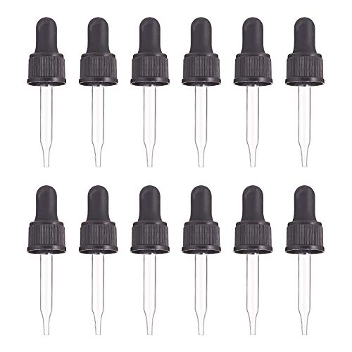 PH PandaHall 12 Set Glaspipette 15ml Glastropfer Mit Schraubverschluss Augentropfen aus Glas für ätherische Öle Druckdrehende Abdecköltropfen Pipetten Rollerspitzen für Tropfflaschen Ölflaschen von PH PandaHall