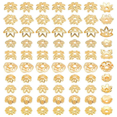 PandaHall 14K Gold Blumenperlenkappe 100 Stück 10 Arten Perlen Endkappen Messing Filigrane Metall Abstandshalter Perlen Kappen End Charm Kappen Für DIY Ohrringe Armbänder Halsketten Schmuck PandaHall 14K Gold Blumenperlenkappe 100 Stück 10 Arten Perlen Endkappen Messing Filigrane Metall Abstandshalter Perlen Kappen End Charm Kappen Für DIY Ohrringe Armbänder Halsketten Schmuck von PH PandaHall