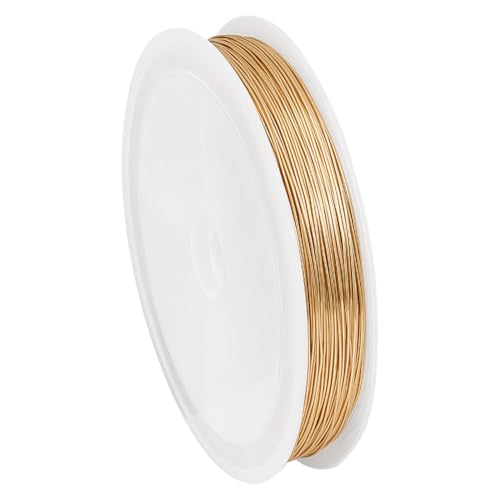 PandaHall 18K Vergoldeter Kupferdraht 24 Gauge Schmuckdraht 0.5mm Basteldraht Goldener Perlendraht Anlaufbeständiger Draht Für DIY Handwerk Schmuckherstellung Verpackung Sculpting, 54 Yards/20m von PH PandaHall