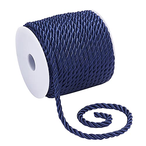 PandaHall 18m/19.6 Yard Twisted-Kordelseil 5mm 3-Lagige Polyesterkordel Dekorative Twisted-Kordel Glänzende Viskose-Kordel Für Vorhang Raffhalter Polster Geschenktüte Verschönern Sie Kostüme von PH PandaHall