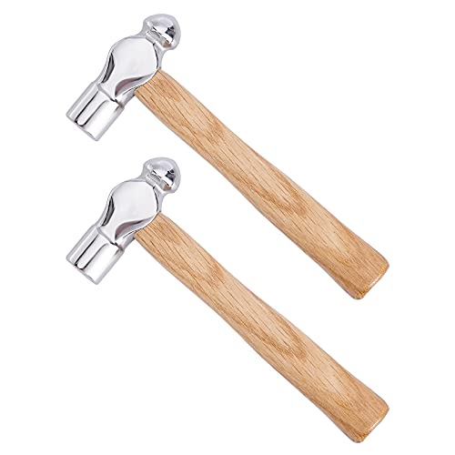 PandaHall 2pcs Kugelschreiber Hammer 4oz Kohlenstoffstahlhammer Metallschmuckhammer Beidseitiger Metallhammer Tragbarer Stahlhammer Für Haushaltswerkstatt Metallumformung Reparieren Stanzen von PH PandaHall