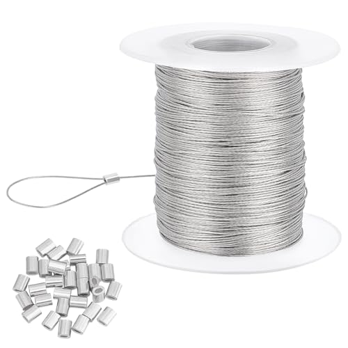 PandaHall 100m 0.5 mm Hochleistungs-Bildaufhängungsdraht, 304 Edelstahl-Fotorahmen-Hängedraht Mit 30 Stück Aluminium-Crimpschleifenhülse Für Spiegelrahmen PandaHall 100m 0.5 mm Hochleistungs-Bildaufhängungsdraht, 304 Edelstahl-Fotorahmen-Hängedraht Mit 30 Stück Aluminium-Crimpschleifenhülse Für Spiegelrahmen von PH PandaHall