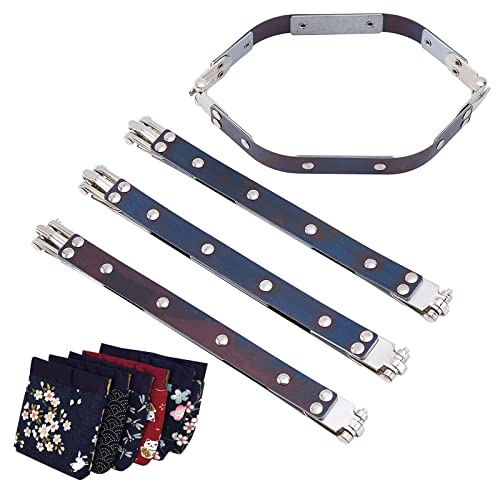 PandaHall 4 Stück Federklammer Flexrahmen 5.8x3.3" Sechskant-Kussverschluss-Schloss Scharnier-Geldbörsenrahmen Eisen Zum Nähen Interner Geldbörsenrahmen Für DIY-Geldbörsen, Geldbörsen, Nähen, Basteln von PH PandaHall