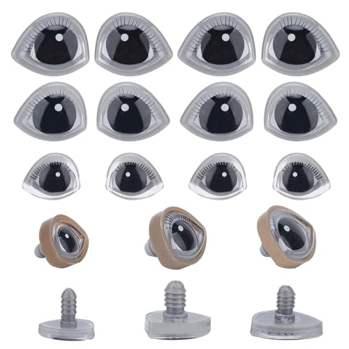 PandaHall 40 Setzt 3D Safety Eyes, 3 Größe Crafts Eyes with Eyelash Washers Crafts Bear Dog Cats Eyes Plastic Stuffed Crochet Eyes for Amigurumi Plüsch Animal Crafts Making von PH PandaHall