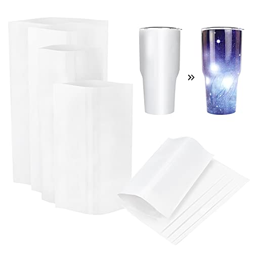 PandaHall 40 Stück Sublimation Schrumpffolienhüllen Wärmeübertragung Schrumpffolie Schrumpffolienbeutel Weiß Schrumpffolie Schrumpffolie Für Tumbler, Tassen, Tassen Und Rohlinge Sublimation, 4 Größen von PH PandaHall