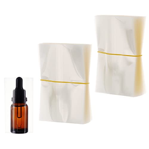 PandaHall 400 Stück Schrumpfband, PVC-Wärmeschrumpffolie Für 30-Ml-Glasflaschen, Mattierte, Perforierte Schrumpffolien, Band-Tamper Für Zylinderflaschen, Gläser, Dosen Und Dosen,5.5x8.6cm von PH PandaHall