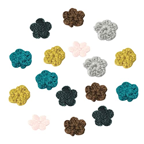 PandaHall 6 Farben 15mm Handgemachte Gehäkelte Blumen 30pcs Runde Strickblumenverzierungen Blumenverzierung Für Hochzeitsdekoration Partydekor von PH PandaHall