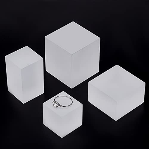 PandaHall Acrylwürfel Ausstellungsständer In 4 Größe Mattierte Display Basen Kleines Solides Display Block Rack Zum Präsentieren von Schmuck Edelsteine Felsen Figuren Foto Requisite Ausstellung von PH PandaHall