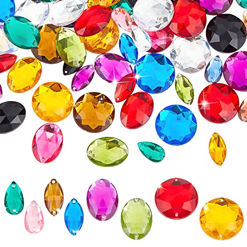 PandaHall Elite 80 Stück Nähen von Kristallperlen, 4 Formen 10 Farben Acryl-Strassperlen mit 2 Löchern Facettierte Flatback Strasssteine zum Aufnähen für Kleidung Nähen Dekoration DIY Handwerk PandaHall Elite 80 Stück Nähen von Kristallperlen, 4 Formen 10 Farben Acryl-Strassperlen mit 2 Löchern Facettierte Flatback Strasssteine zum Aufnähen für Kleidung Nähen Dekoration DIY Handwerk von PH PandaHall