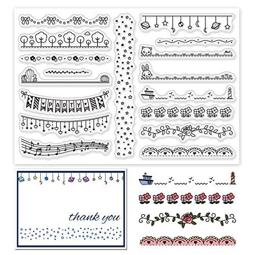 PandaHall Schreiben Spitze Linien Silikonstempel, Fliege Musik Flagge Spitze Klare Stempel Grenzen Linien Stempel Transparenter Stempel für DIY Scrapbooking Fotoalbum Dekoration Karten Machen PandaHall Schreiben Spitze Linien Silikonstempel, Fliege Musik Flagge Spitze Klare Stempel Grenzen Linien Stempel Transparenter Stempel für DIY Scrapbooking Fotoalbum Dekoration Karten Machen von PH PandaHall
