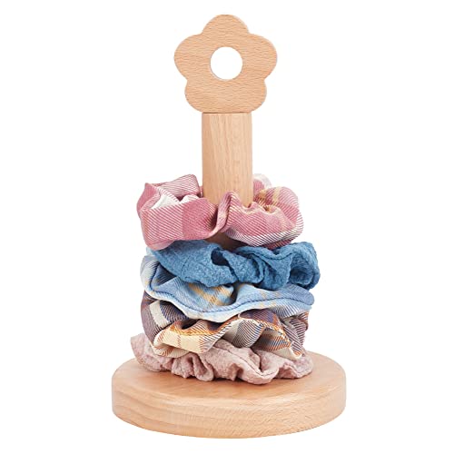 PandaHall Scrunchie-Halterung, Organizer für Haare aus Holz mit Blume Scrunchie Display Haarschmuck für Mädchen Organizer für Schlafzimmer, 21 cm von PH PandaHall