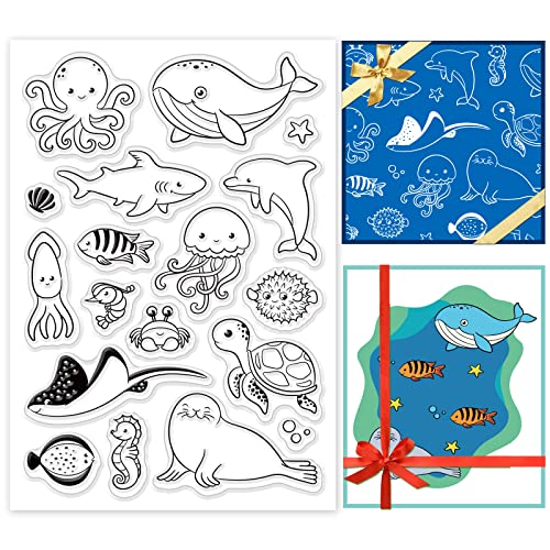 PandaHall Sea Animal Clear Stamps Marine Seahorse Turtle Dolphin Whale Silicone Rubber Stamp Film Frame Transparent Seal Stamps For Invitation Card Postkarte Album Photo Gift Box Decor Scrapbooking PandaHall Sea Animal Clear Stamps Marine Seahorse Turtle Dolphin Whale Silicone Rubber Stamp Film Frame Transparent Seal Stamps For Invitation Card Postkarte Album Photo Gift Box Decor Scrapbooking von PH PandaHall