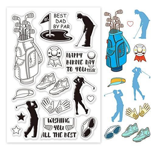 PandaHall Sports Theme Muster Clear Stamps, Golf/Schuhe/Handschuhe/Hut/Sonnenbrille, Transparente Gummistempel Für Scrapbooking, Stempel, Kartenherstellung, Dekoration, Fotokarten, Album, Bastelbedarf von PH PandaHall