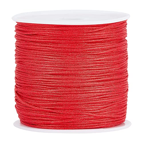 PandaHall ca. 45m/Rolle 0.8mm Nylonfaden Nylonschnur Rote Nylon Schmuckschnur für benutzerdefinierte gewebt Schmuck Machen von PH PandaHall