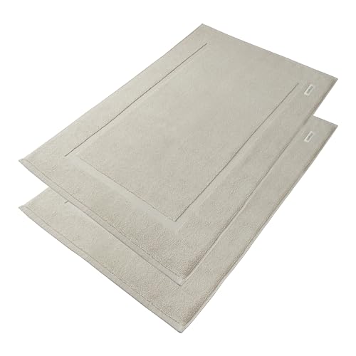 PandaHome Badvorleger Set aus Baumwolle - 2 Stück Badematte - 100% Baumwolle, Duschvorleger Duschmatte, Schnelltrocknend Weich Saugstark 1000 g/m² (Beige) von PandaHome