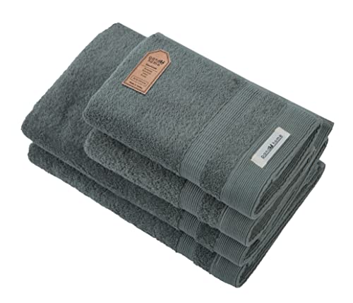 PandaHome Handtuch Set aus Baumwolle - 2 Badetucher, 2 Handtücher - 100% Baumwolle Towel, Schnelltrocknend Weich Saugstark 500 g/m² (Ovilgrün) von PandaHome