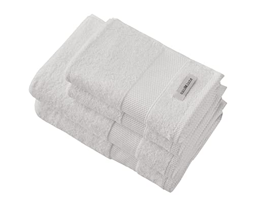 PandaHome Handtuch Set aus Baumwolle - 2 Badetucher, 2 Handtücher - 100% Baumwolle Towel, Schnelltrocknend Weich Saugstark 500 g/m² (Weiß) von PandaHome