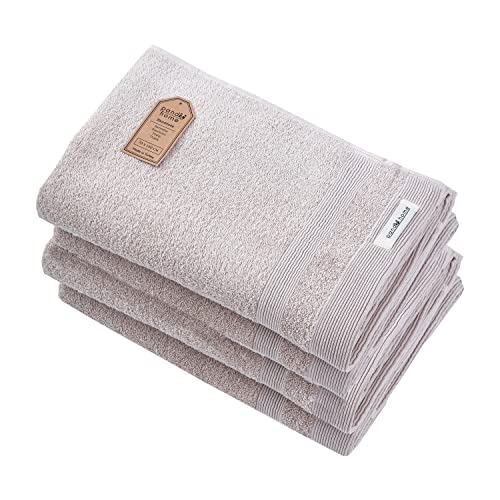 PandaHome Handtuch Set aus Baumwolle - 4 Badetücher - 100% Baumwolle Towel, Schnelltrocknend Weich Saugstark 500 g/m² (Beige) von PandaHome