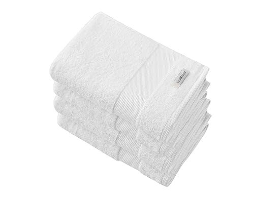 PandaHome Handtuch Set aus Baumwolle - 4 Badetücher - 100% Baumwolle Towel, Schnelltrocknend Weich Saugstark 500 g/m² (Weiß) von PandaHome