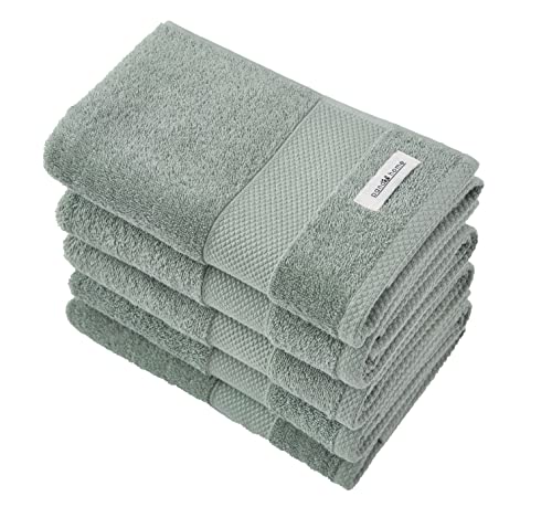PandaHome Handtuch Set aus Baumwolle - 5 Handtücher - 100% Baumwolle Towel, Schnelltrocknend Weich Saugstark 500 g/m² (Grün) von PandaHome