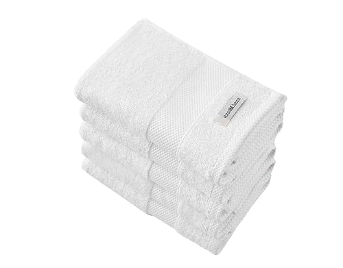 PandaHome Handtuch Set aus Baumwolle - 5 Handtücher - 100% Baumwolle Towel, Schnelltrocknend Weich Saugstark 500 g/m² (Weiß) von PandaHome