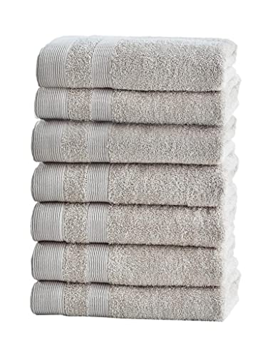 PandaHome Handtuch Set aus Baumwolle - 7 Handtücher - 100% Baumwolle Towel, Schnelltrocknend Weich Saugstark 500 g/m² (Beige) von PandaHome