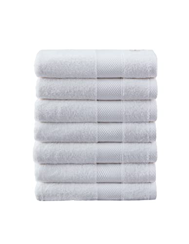PandaHome Handtuch Set aus Baumwolle - 7 Handtücher - 100% Baumwolle Towel, Schnelltrocknend Weich Saugstark 500 g/m² (Weiß) von PandaHome