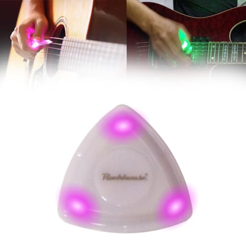 Beat Picks, 1/3-teiliges beleuchtetes Gitarrenplektrum, LED-leuchtendes Gitarrenplektrum, leuchtendes Ersatz-Gitarrenplektrum, bunt beleuchtetes Gitarrenplektrum für verbesserte Bühnenperformance von PandaXun