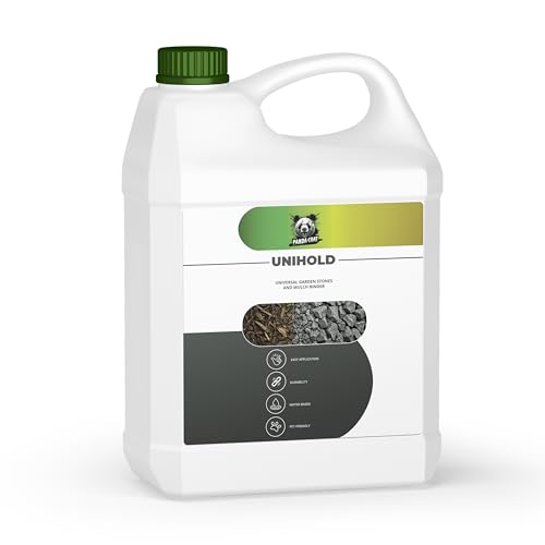 Pandacoat UNIHOLD – Universeller Bindemittel für Gartensteine & Mulch | Haustierfreundlich, Wasserbasiert, Einfache Anwendung | Langlebiger Landschaftskleber (1L / 5L / 10L) von Pandacoat