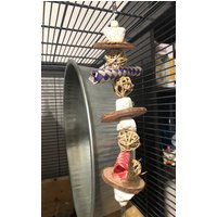 Hängendes Kauspielzeug 21 cm - Mit Pappelscheiben, Bambus, Bimsstein & Weidenkugeln von PandamoniumPets