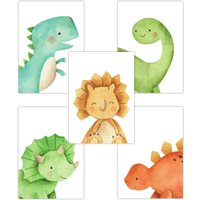 Pandawal Kinderzimmer Bilder Dino Für Junge Und Mädchen Süße Baby Dinosaurier Deko 5Er Poster-Set Kinder Din A4 Pandawal Kinderzimmer Bilder Dino Für Junge Und Mädchen Süße Baby Dinosaurier Deko 5Er Poster-Set Kinder Din A4 von Pandawal