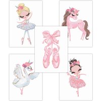 Pandawal Kinderzimmer Deko Mädchen Wandbilder Ballerina Schwan/Pferd Rosa Bilder 5Er Poster Set Pandawal Kinderzimmer Deko Mädchen Wandbilder Ballerina Schwan/Pferd Rosa Bilder 5Er Poster Set von Pandawal