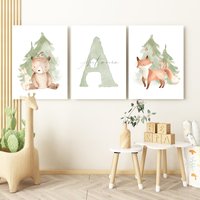 Waldtiere Poster Set Mit Name Kinderzimmer Deko Junge Mädchen Geschenk Geburt/Taufe Tiere Bilder Kinder Babyzimmer Personalisiert Bär Fuchs Waldtiere Poster Set Mit Name Kinderzimmer Deko Junge Mädchen Geschenk Geburt/Taufe Tiere Bilder Kinder Babyzimmer Personalisiert Bär Fuchs von Pandawal