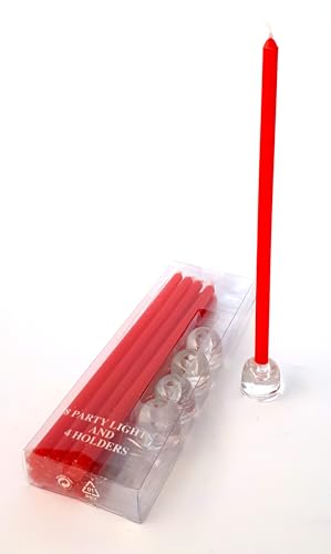 8er Set Stumpenkerzen 20m mit 4 Glaskerzenhaltern von Pandecor
