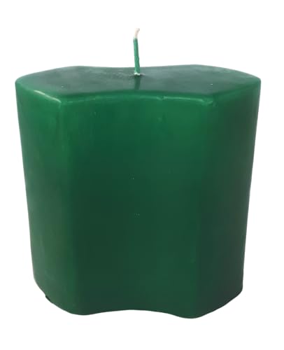 Kerze sechseckig grün 13 x 6 x 13 cm von Pandecor