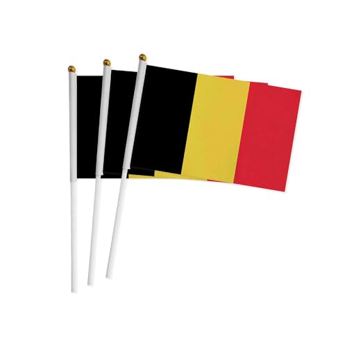 20 Stück Belgien Kurbel Flaggen, Belgien Mini-Flagge tragbar, Flagge Belgien, Kleine Flagge Belgien, Mini-Flagge Belgien, Flagge Belgien, kleine Flagge Belgien von Pandiui23