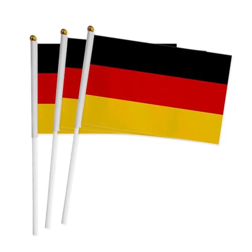 20 Stück Kurbelflaggen Deutschland für Nationalfeiertag, Party, Paraden, Handflagge, Sportveranstaltungen, Bar-Dekoration von Pandiui23