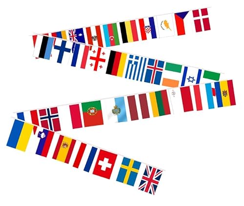 3 Stück Flagge 37 Länder Eurovision 2025, Girlande 37 Eurovision Länder, Wimpel 37 Eurovision Länder, Nationalflagge 3 Stück Flagge 37 Länder Eurovision 2025, Girlande 37 Eurovision Länder, Wimpel 37 Eurovision Länder, Nationalflagge von Pandiui23