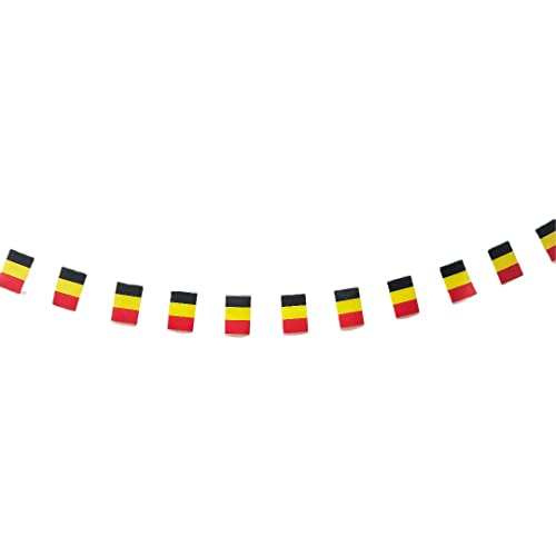 Belgien Flagge 40 Stück Belgien Flagge Belgien Girlande 11.4M Belgien Wimpelkette Nationalflagge Europäische Flaggen 14 x 21 cm für Gartenbar-Dekorationen von Pandiui23