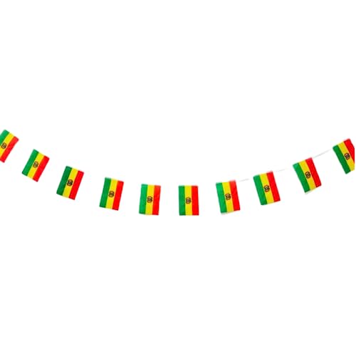 Pandiui23 Nationalflagge Bolivien, 40 Stück, 14 x 21 cm, Grün und Gelb, für Bars, Gärten und Veranstaltungen 2023 von Pandiui23